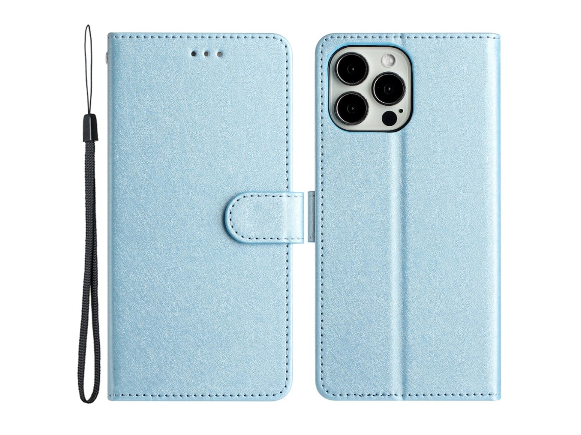 Capa Pega Para Iphone 15 Pro Max Pele Sintética Azul