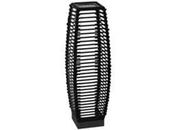 Lâmpada Solar de Jardim com Painel de recarga, aço e Rattan, 20x20x68 cm, preto BTFORUS
