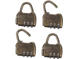 Conjunto De 4 Cadeados Antigos Com Combinação Para Malas E Armários.