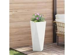 Vidaxl Floreira Branco 30 X 30 X 75 Cm Aço
