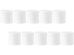 Ciieeo Com 10 Potes Cosméticos De Plástico Pp Branco, 50g, Leves E À Prova De Vazamentos, Para Cremes Faciais E Outros Produtos.