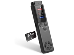 Lurelia Gravador De Voz Digital 64gb Com Ativação Por Voz, Redução De Ruído, Reprodução Mp3 Para Reuniões, Aulas, Palestras - Vermelho