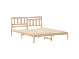 Conjunto 1 Estrado De Cama Plataforma Vidaxl Castanho Madeira De Pinho Maciça (160 X 200 Cm)