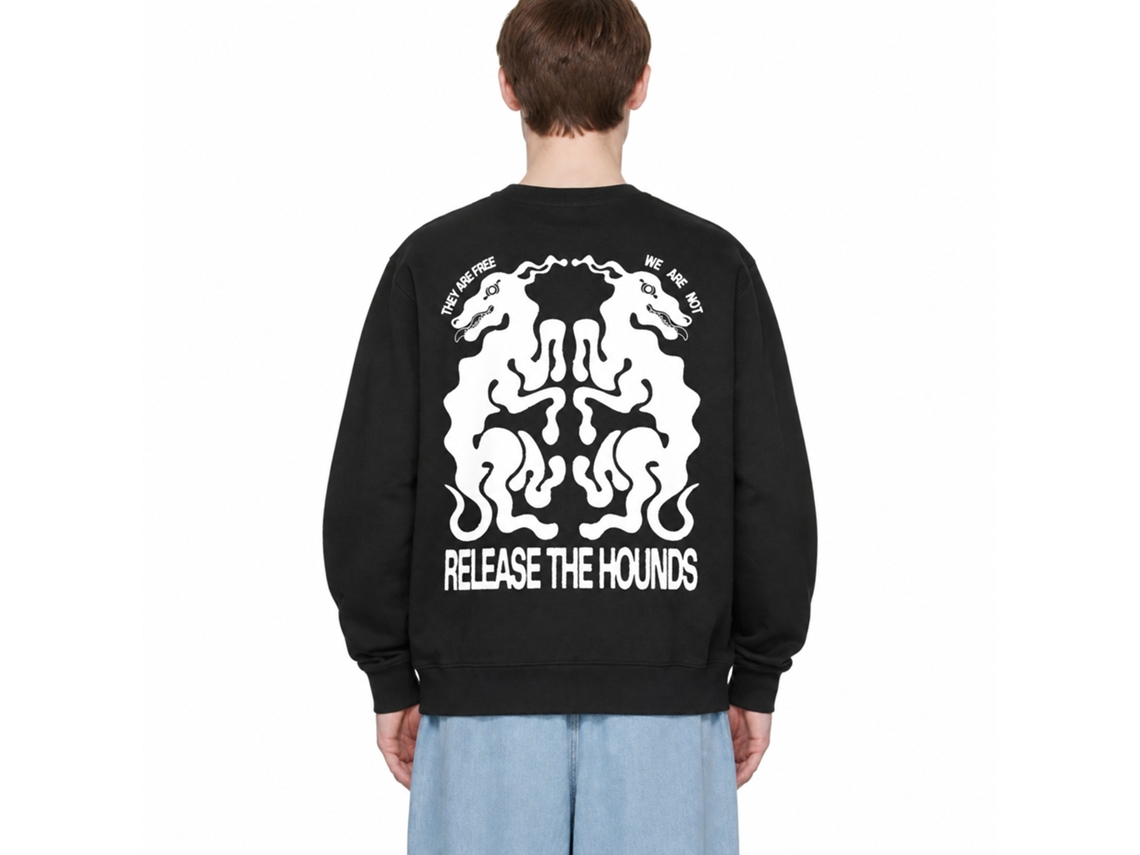 Rockinstone Hounds Black Sweatshirtdouble-sided Print Unique Designer Style
