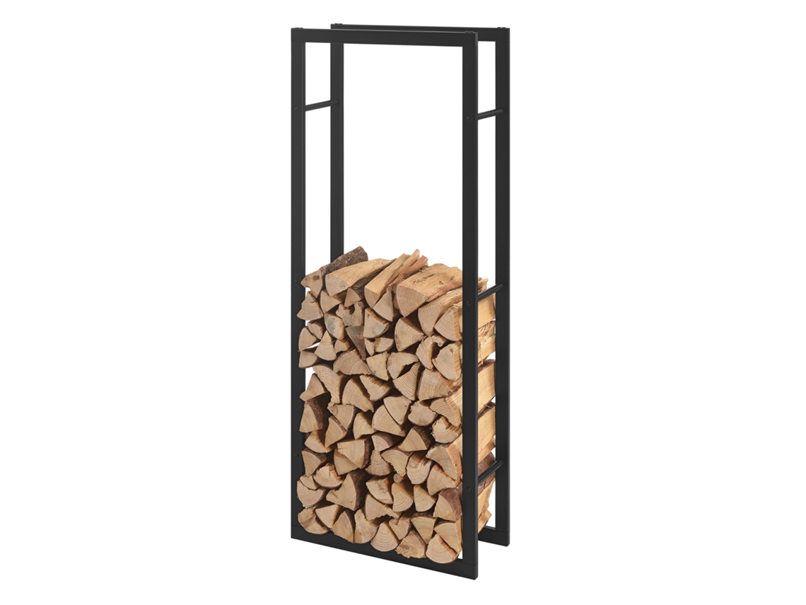 Suporte para Lenha [EN.CASA] (Aço - Preto - 50x150x25 cm)