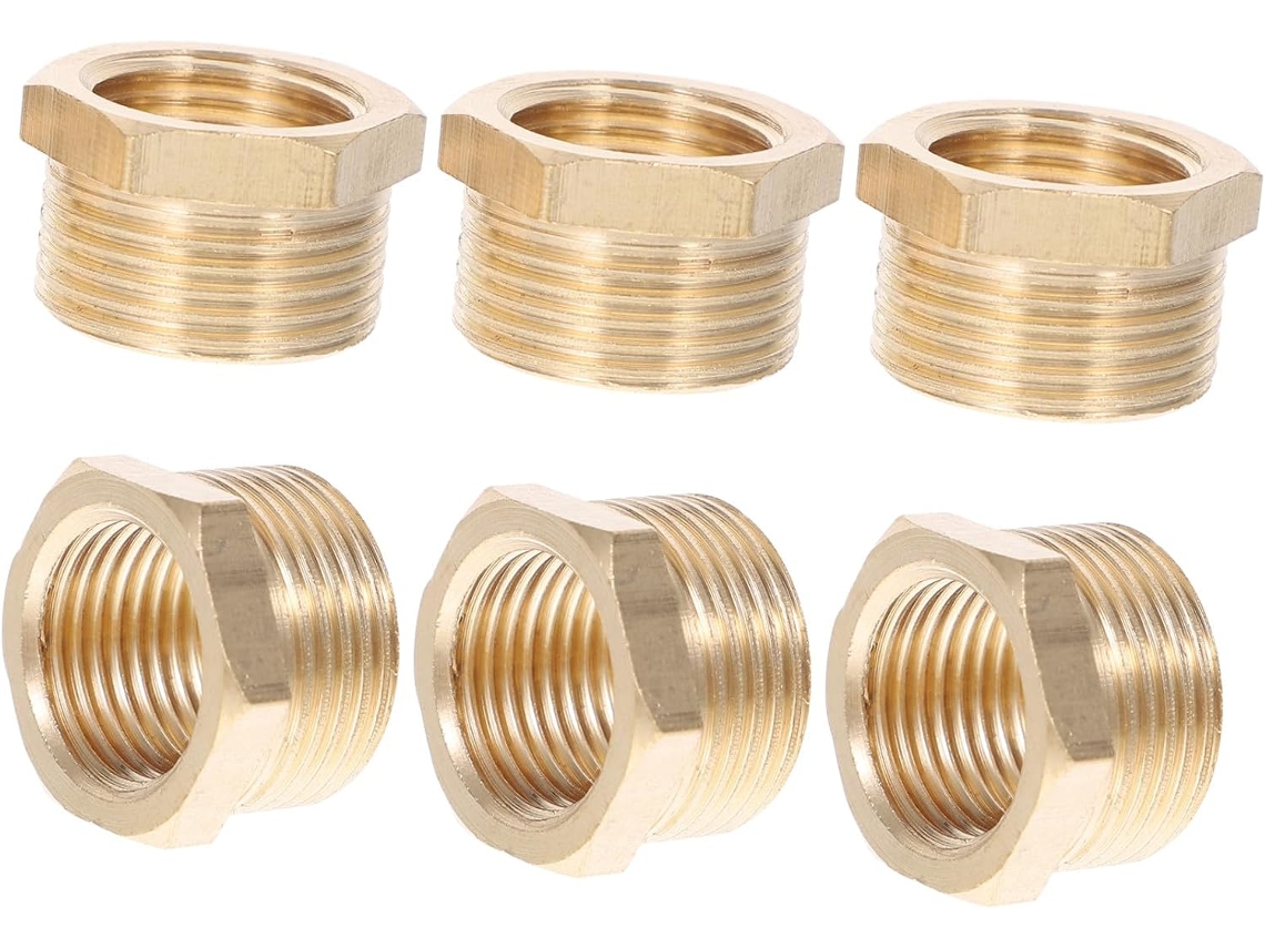 Conjunto De 6 Adaptadores Latão Para Mangueira, Redutor 3/4" Macho