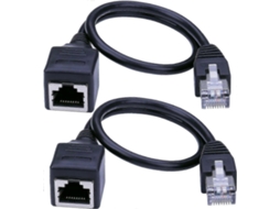 Extensor Ethernet Rj45 Macho Para Fêmea Com Conector De Parafuso Cabo De Extensão De Rede De 30 Cm 2 Unidades (santanxing) Edição D Aquaforge (1 Pé)