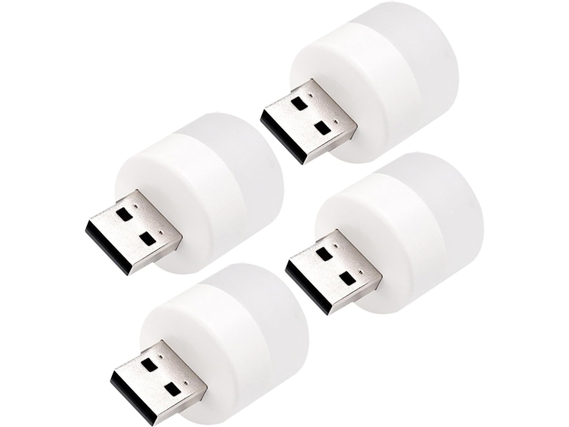 Conjunto De 4 Luminárias Noturnas Led Usb, Mini Redondas Portáteis,