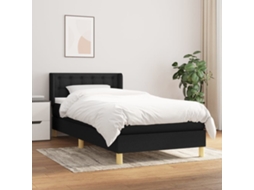 Vidaxl Cama Com Molas/colchão 100x200 Cm Tecido Preto