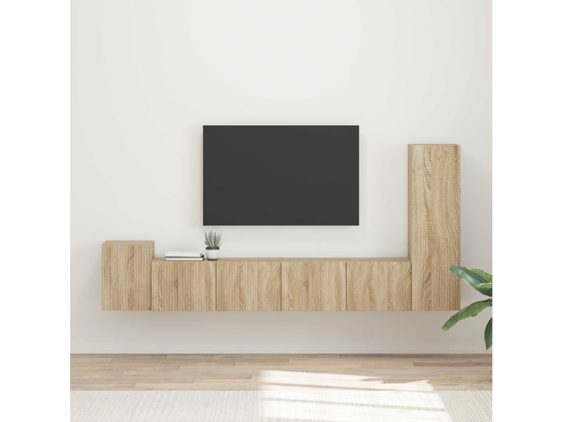 Vidaxl Conjunto De Móvel De Tv Montado Na Parede 3 Pcs Carvalho Sonoma