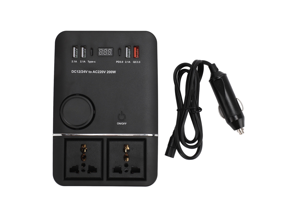 Inversor De Energia 200w 12v Para 240v Com Usb E Type C