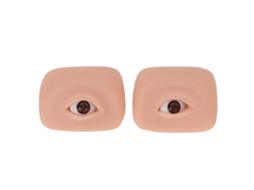 1 Par 3d Pele De Prática De Olho Falso Silicone Para Maquiagem Sobrancelha Eyeliner Tattoo Iniciante Cor De Pele Média