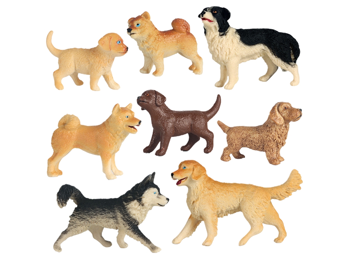 Conjunto de Figuras de Cães em PVC para Crianças | S/MARCA