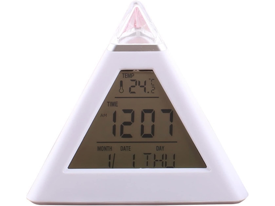 Despertador De Cabeceira, Despertador Digital Led Com 7 Cores Variáveis, Visor De Hora E Temperatura, Luz Noturna