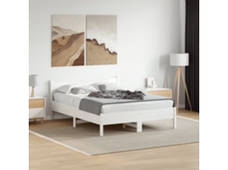 Vidaxl Cama Sem Colchão 140x190 Cm Madeira De Pinho Maciça Branco