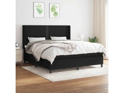 Vidaxl Cama Com Molas/colchão 180x200 Cm Tecido Preto
