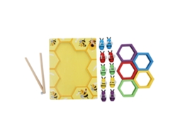 Brinquedo Educativo De Abelha De Madeira Para Bebê: Jogo De Correspondência Com Clip Colmeia
