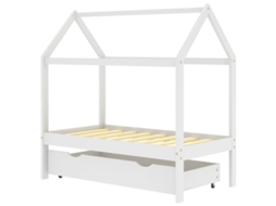Cama MAISON EXCLUSIVE Crianças com Gaveta Pinho Maciço Branco (70x140 cm)