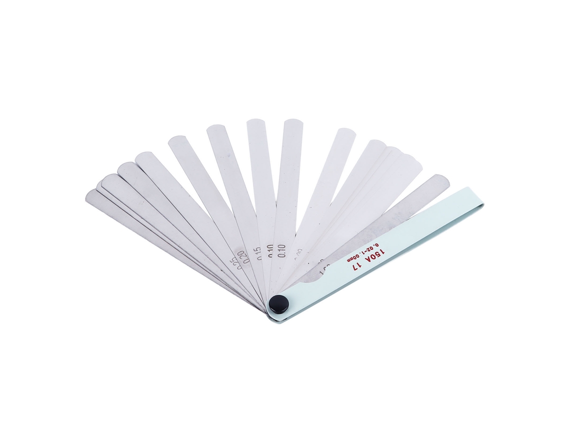 Medidor de espessura métrico para aço inoxidável, 17 lâminas, alta precisão de 0,02 a 1,0 mm, ferramenta de medição universal
