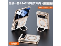 Capa Para Celular Huawei Pura X Max Edição De Colecionador Branca Anti-espionagem Com Suporte Giratório E Dobradiça Magnética.