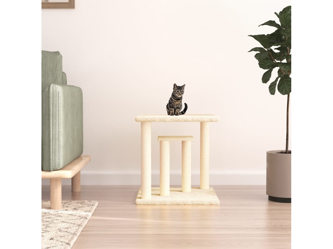 Vidaxl Postes Arranhadores Com Plataformas 50 Cm Cor Creme