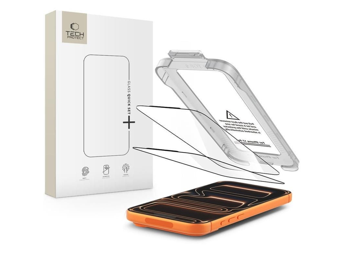 Kit De Películas De Vidro Temperado Tech-protect Quick Set 2 Unidades Para Iphone 17 Pro Max