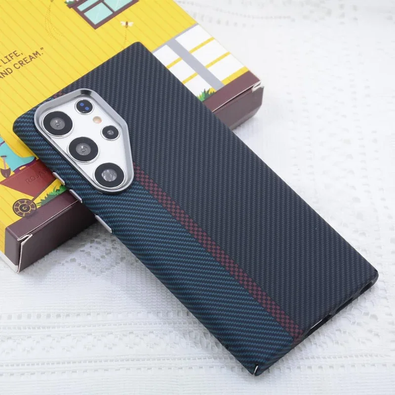 Capa Magnética Para Celular Com Textura De Fibra De Carbono (galaxy S23), Capa Protetora À Prova De Choque Com Protetor De Lente Da Câmera.