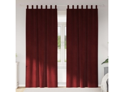 Vidaxl Cortinas Opacas 2 Unid. Vinho Vermelho 140 X 245 Cm Veludo
