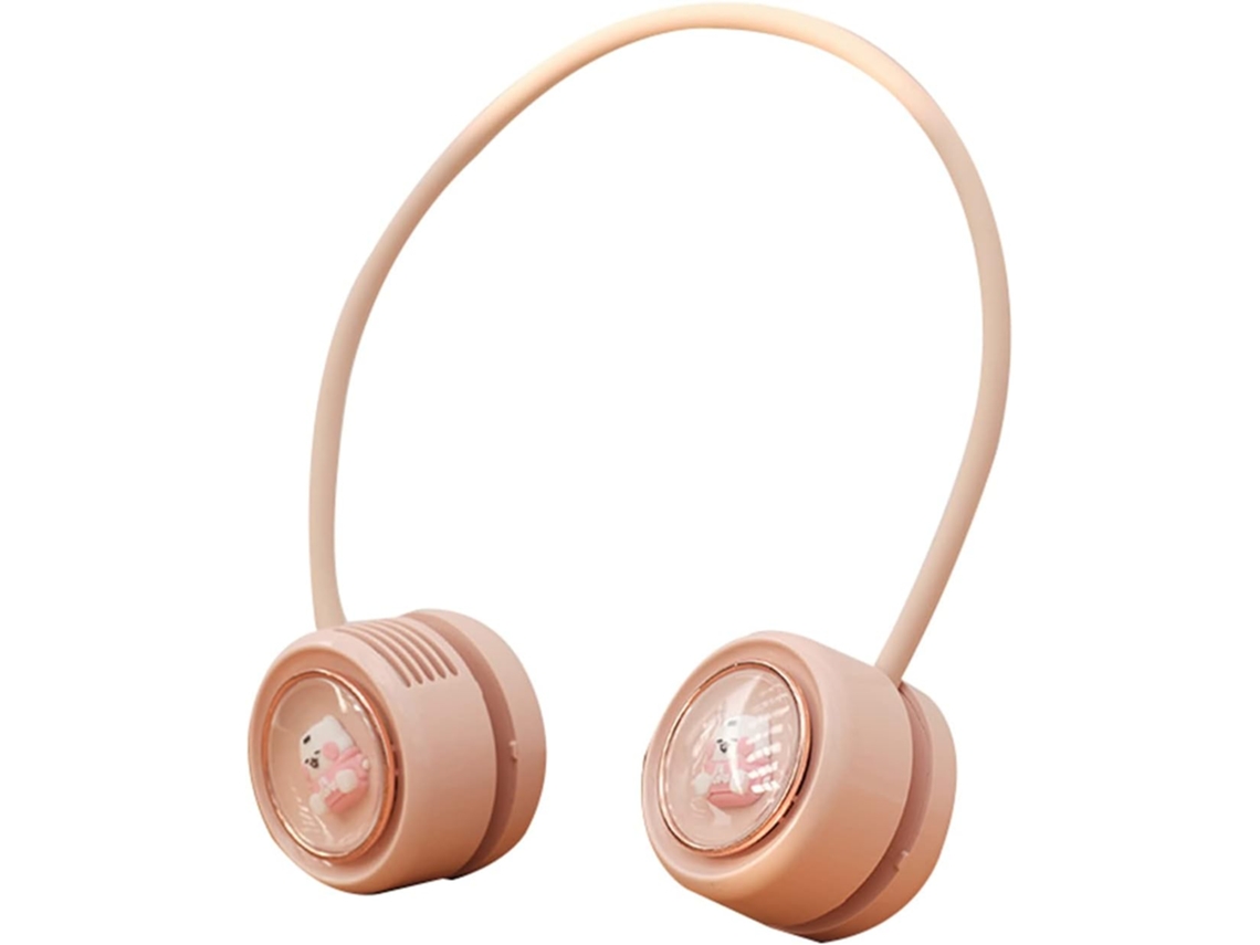 Mini ventilador de pescoço para esportes ao ar livre, USB, dobrável, verde, rosa, 8g, S/MARCA