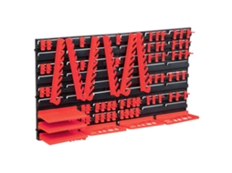 Vidaxl 71 Pcs Kit De Arrumação Com Painéis De Parede Vermelho E Preto