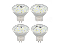 Conjunto de 4 Lâmpadas Mr11 com 12 Leds, 2w, 300 Lúmens, para Iluminação de Jardim CHABERLU