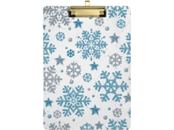 Prancheta de Acrílico Prateado com Motivo Natalino 31,8 X 22,9 0,3 Cm Durável Resistente