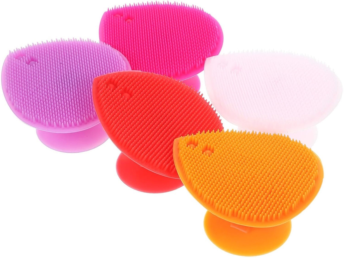 Conjunto Ciieeo Com 5 Escovas De Banho Multifuncionais Silicone Em Formato Coração, Dupla Face, Para Lavar E Massagear O