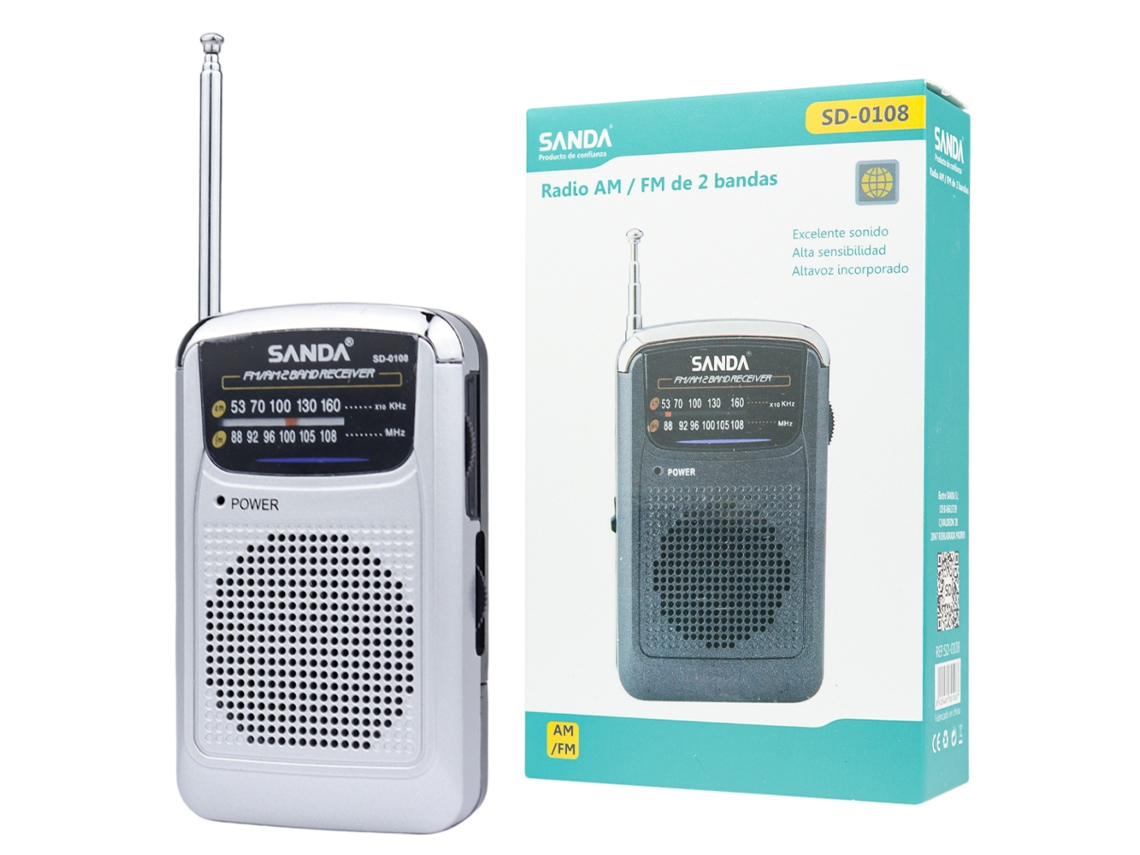 Rádio Fm/Am SANDA Sd-0108 Cinzento