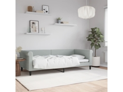Sofá cama 90x200 cm terciopelo gris claro