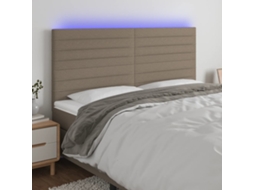 Vidaxl Cabeceira Cama C/ Led Tecido 180x5x118/128 Cm Cinza-acastanhado