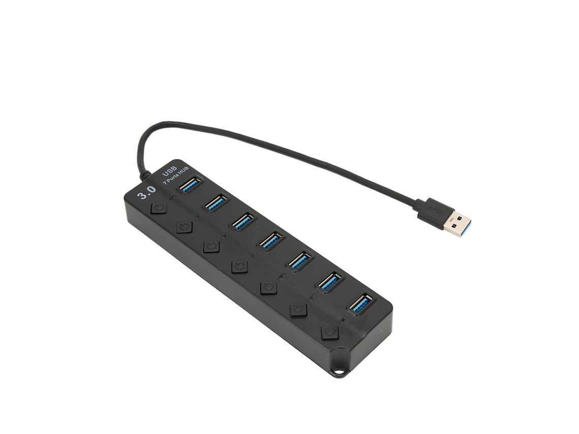 Aetheria hub Usb 3.0 7 Portas 5gbps Alta Velocidade Splitter Docking Station Compatível Plug And Play Preto