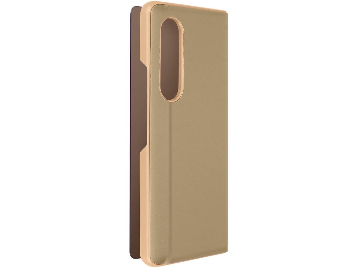 Capa Samsung Galaxy Z Fold 3 Ushion Espelhado Com Suporte (dourado)