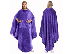 Poncho Cobertor De Lã Vestível Para Adultos, Mulheres E Homens, Moletom Grande E Macio, Tamanho Grande-aquaforge