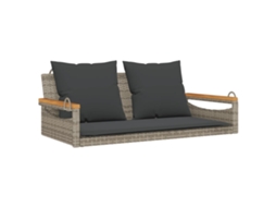 Maison Exclusive - Banco Baloiço Com Almofadões 109x62x40 Cm Vime Pe Cinzento