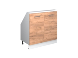 Móvel Sob o Telhado VICCO 80cm com 2 Portas Carvalho Dourado e Branco