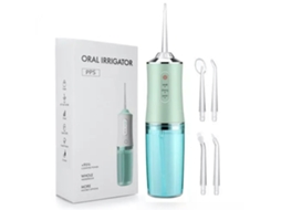 Irrigador Oral  Water Flosser Usb Dental Water Floss 4 Jet Tip 220Ml 3 Modos Verde