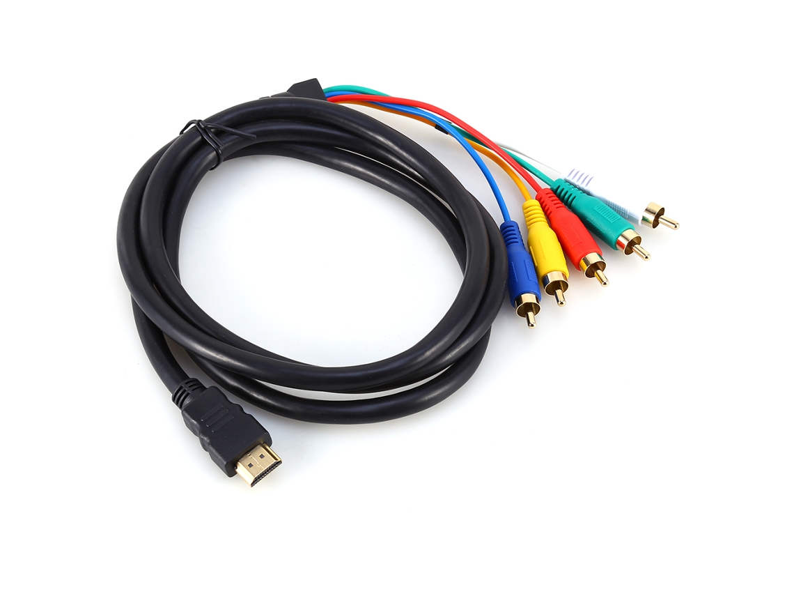 Cabo Mali conversor HDMI macho para 3 Rca AV, áudio e vídeo, 1080p, 1.5m