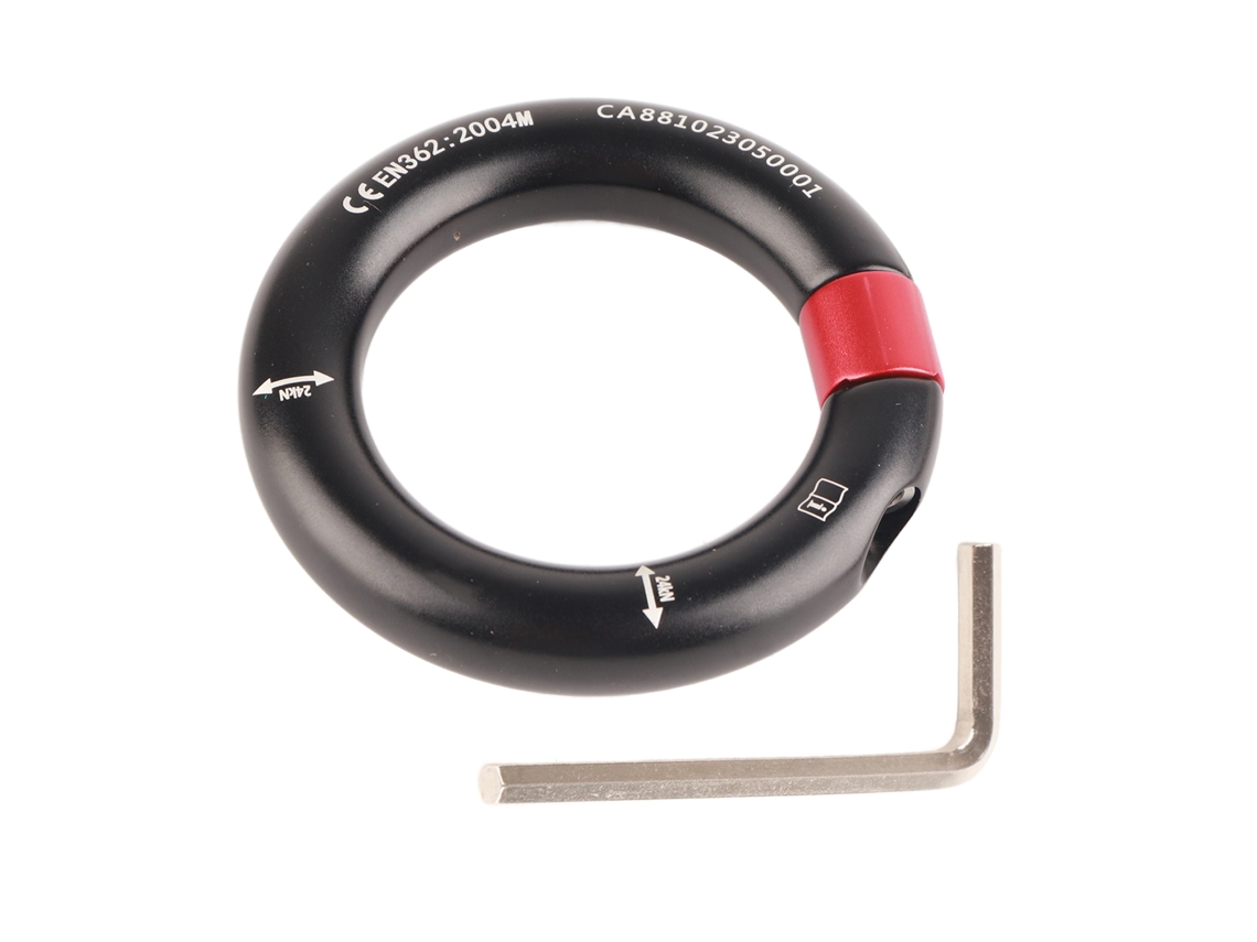 Conector de Escalada Desmontável Rappel Ring 12mm Preto