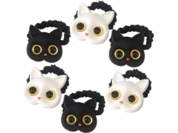 Conjunto de 6 presilhas de cabelo macias em formato de gatinho para meninas, meninos e crianças.