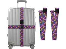 Conjunto De 2 Cintas Bagagem Com Estampa Arco Íris Para Malas, Cintas De Viagem, Acessórios Para Cintos, Conector De