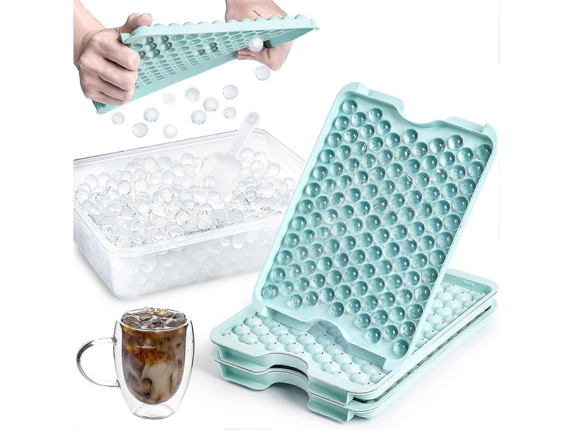 Conjunto de 3 Formas de Gelo Pequenas com Tampa e Recipiente para Freezer Modelo 123x3 Peças TAISHENGDA