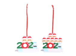2 peças de enfeites de Natal personalizados com vacina 2021 para amigos e família, árvore de Natal decorativa LAXISCREED