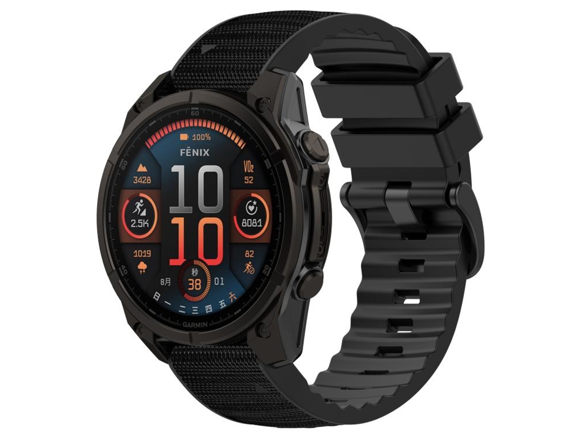 Bracelete para Garmin Silicone e Nylon Híbrido com Couro XIAOMOYU (26mm)
