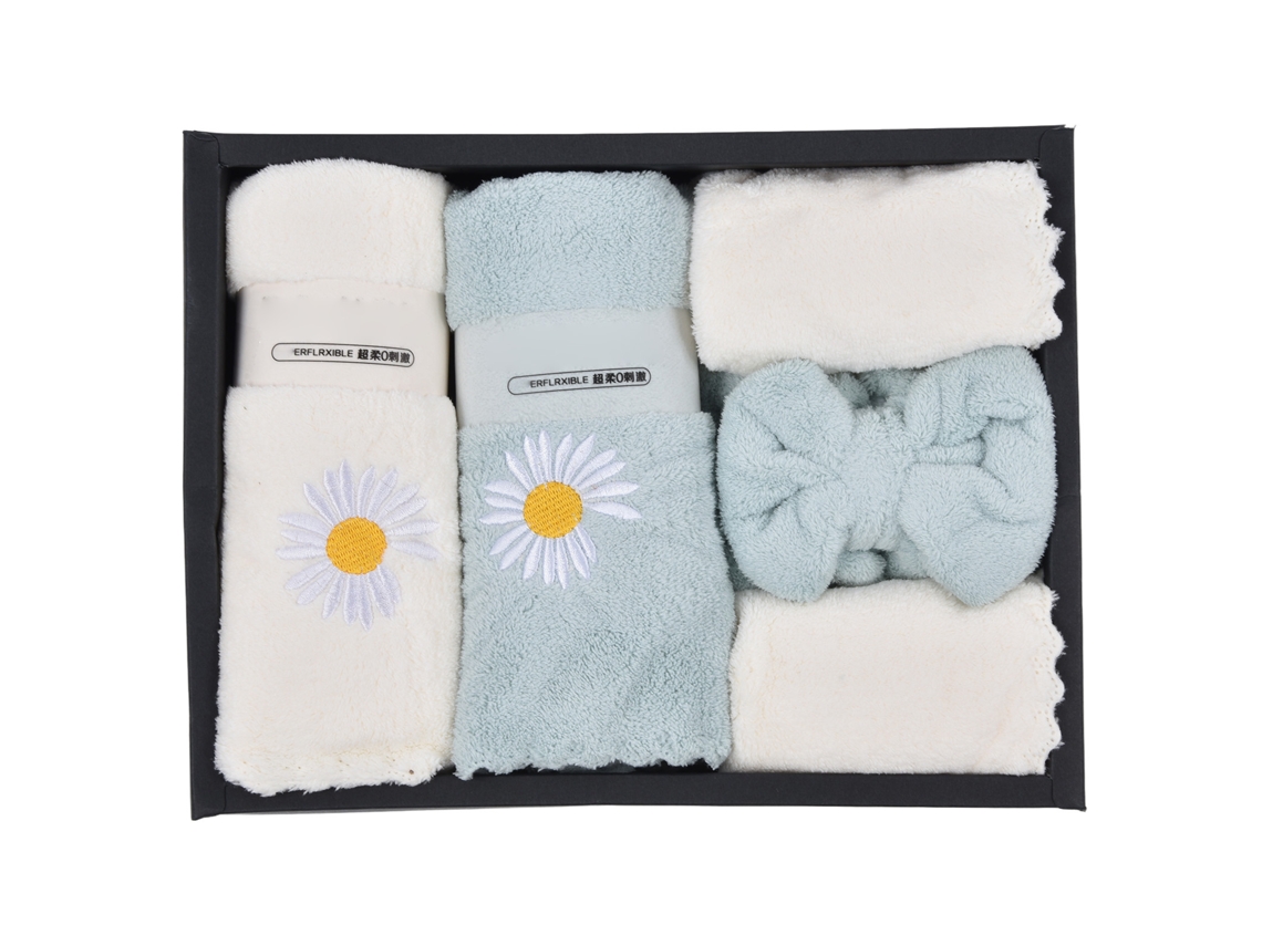 Toalhas de Banho Veludo Coral Azul Branco S/MARCA